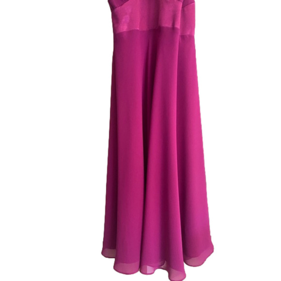HOST PICK! NWOT #Barbiecore Halter Dress w/ Empire Waist & Chiffon Overlay. - Picture 4 of 14